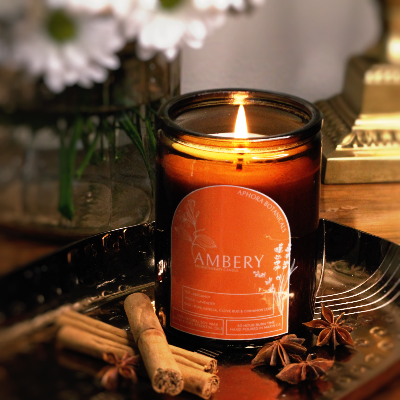 Ambery Aromatherapy Candle - Aphora Botanicals