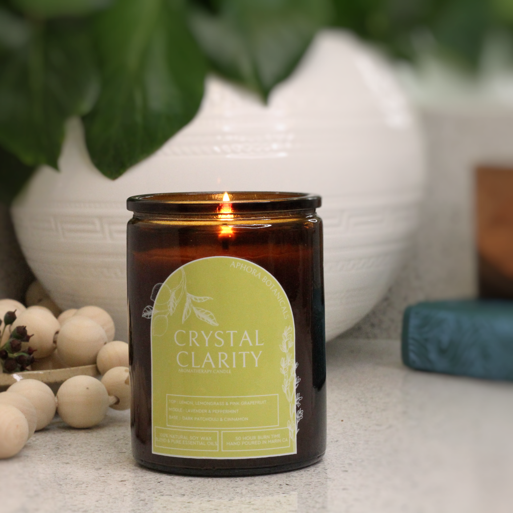 Crystal Clarity Aromatherapy Candle - Aphora Botanicals